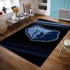 Blue Bear Head On Black Background Non-slip Rug Suitable for Living Room and Bedroom Sofas