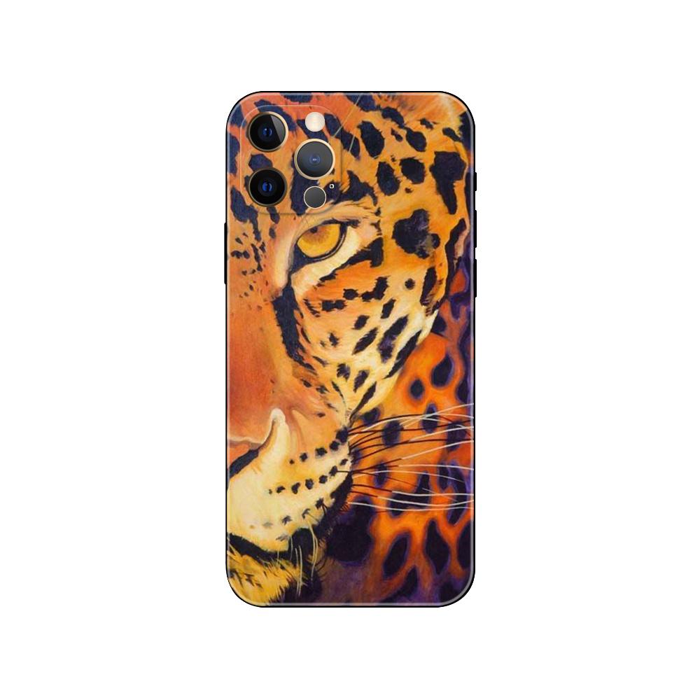 Tiger Leopard Print Panther Phone Case for Iphone 5s 2020se 6 6s 7 8 Plus X 10 XR XS 11 12 13 Mini Pro MAX Black Tpu Back Cover