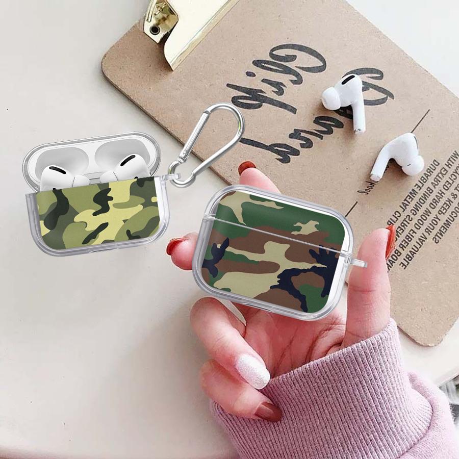Camouflage Pattern Clear Earphone Cases Cover Case For Airpods 1 4 Pro3 Pro 2 3 Pro2