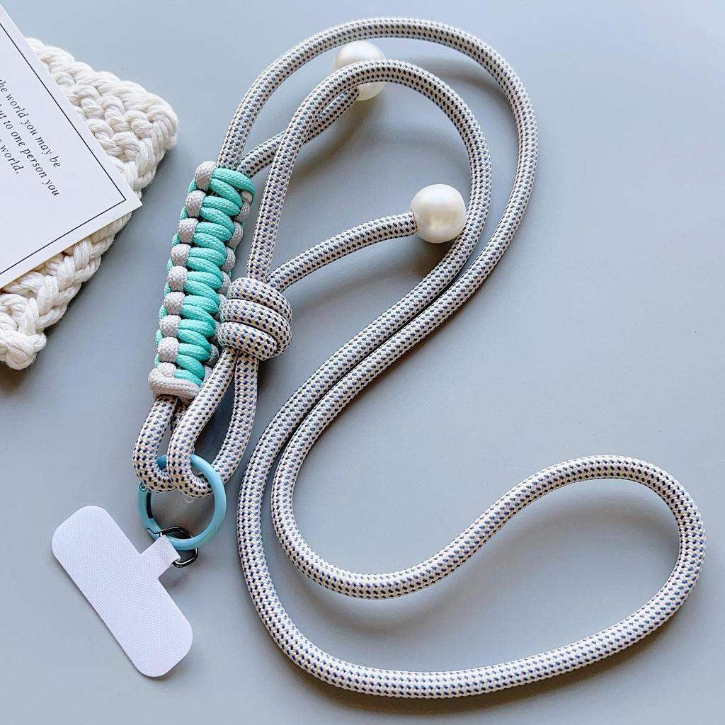 Colorful Pearl Crossbody Phone Lanyard - Adjustable, Anti-Lost Strap for Outdoor Use by Men & Women