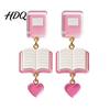 Youthful Look Fashion Accessories 1 Pair Teacher Earrings for Women Cute 2D Acrylic Crayon Pencil Backpack Stationery Themed Jewelry Teachers Number