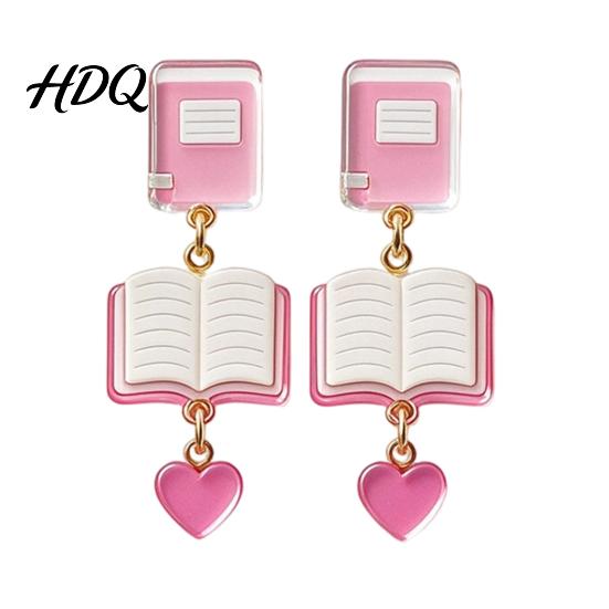 Youthful Look Fashion Accessories 1 Pair Teacher Earrings for Women Cute 2D Acrylic Crayon Pencil Backpack Stationery Themed Jewelry Teachers Number
