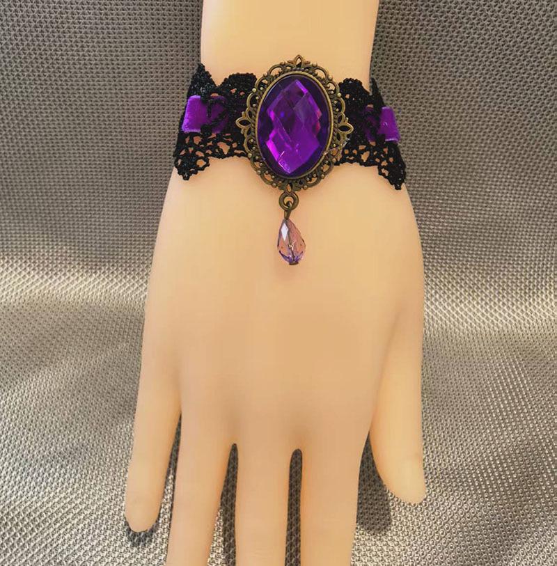 Collier Ras du Cou en Dentelle Gothique Rétro Punk pour Femmes