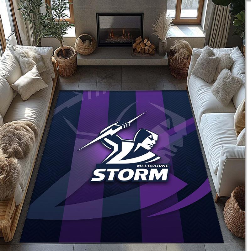 Melbourne Storm Tappeto in Velluto di Cristallo Morbido Anti?Tappetino Antiscivolo Comodo per Casa Soggiorno Camera da Letto Tappeto Decorativo