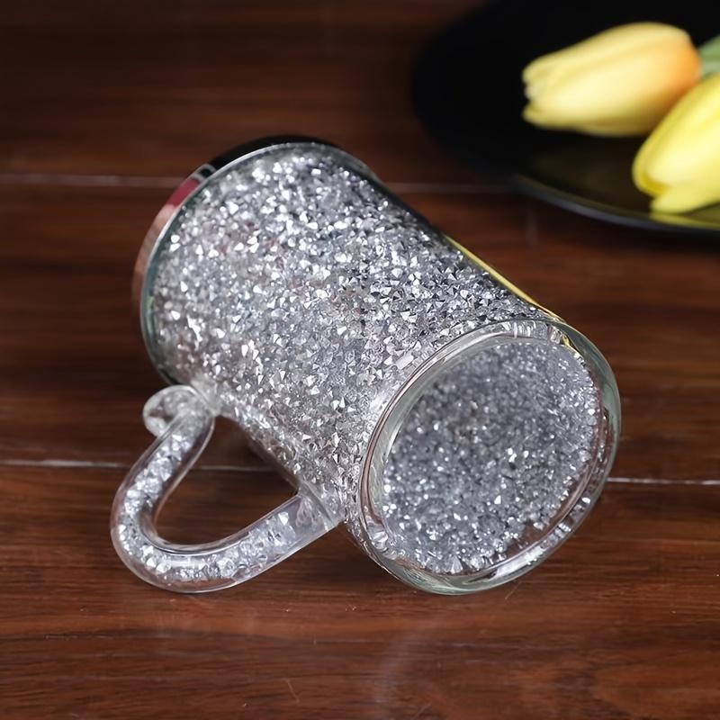 6-teiliges schillerndes Diamant-Becherset aus Glas – hitzebeständiges Borosilikatglas für Kaffee, Tee und andere Getränke – perfekt für Cafés, Restaurants und Zuhause