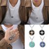 Adjustable Stainless Steel Compass Charm Necklace Men Spiritual Jewelry Chain Necklace for Birthday Valentines Day