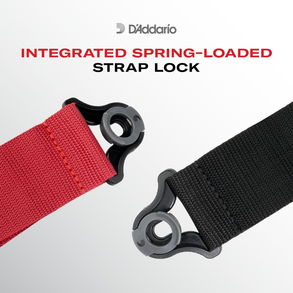 D'Addario Autolock Strap 50BAL01 Black Padded Guitar Strap [Domestic Genuine Product]