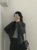 Korean lapel double zipper loop yarn knitted cardigan for women's autumn and winter new loose soft waxy sweater jacket for women
