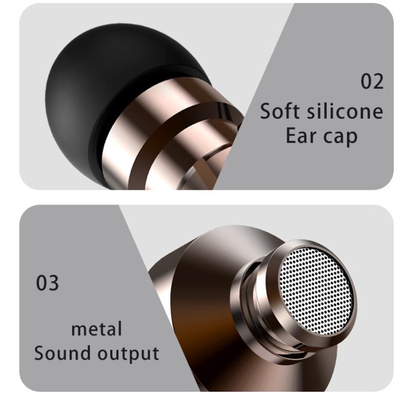 In-Ear-Kopfhörer mit Kabelfernbedienung und Mikrofon Bass Hifi Musik-Ohrhörer für Mobiltelefon Computer MP3