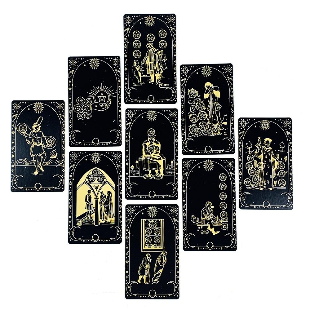 Tarot Cards 78pcs Cards Deck English Visions Divination Edition Board Game For Beginners, Camping Game Pocket Size Tarot Deck