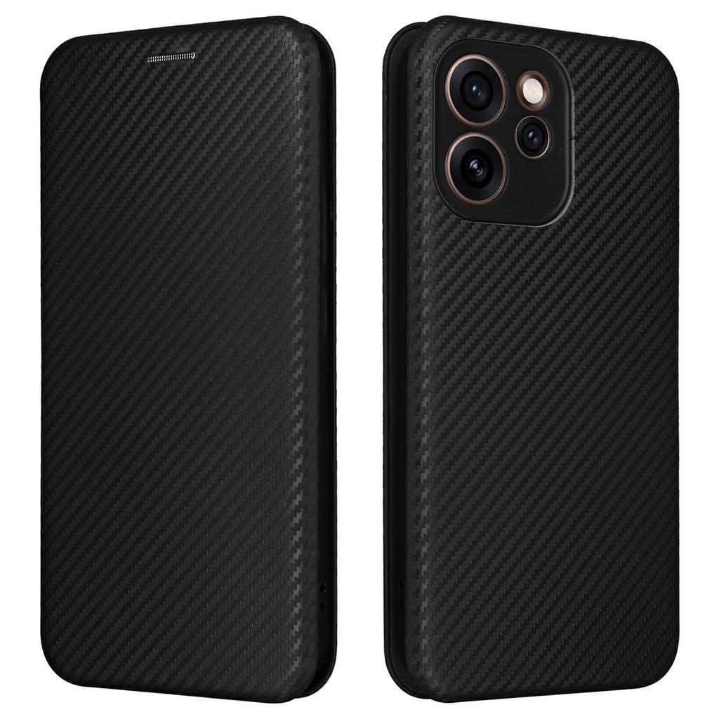 For Oppo Reno15 F 5G Case Carbon Fiber Texture Drop-Proof PU Leather Phone Cover