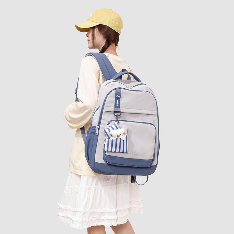 Schoolbag Middle and high school student schoolbag New travel bag Sports backpack Men's and women's lightweight bag Commuter large-capacity backpack