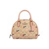 Sydney 20 Classic Floral Strawberry Print Coated Canvas And Smooth Leather Half-Moon Shoulder Crossbody Handbag Small Women Handbags CB596-IMOT4