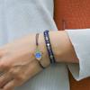 KELITCH Argento Teschio Glamour Cristallo Fascino Wrap Bracciale in Pelle Donna Moda