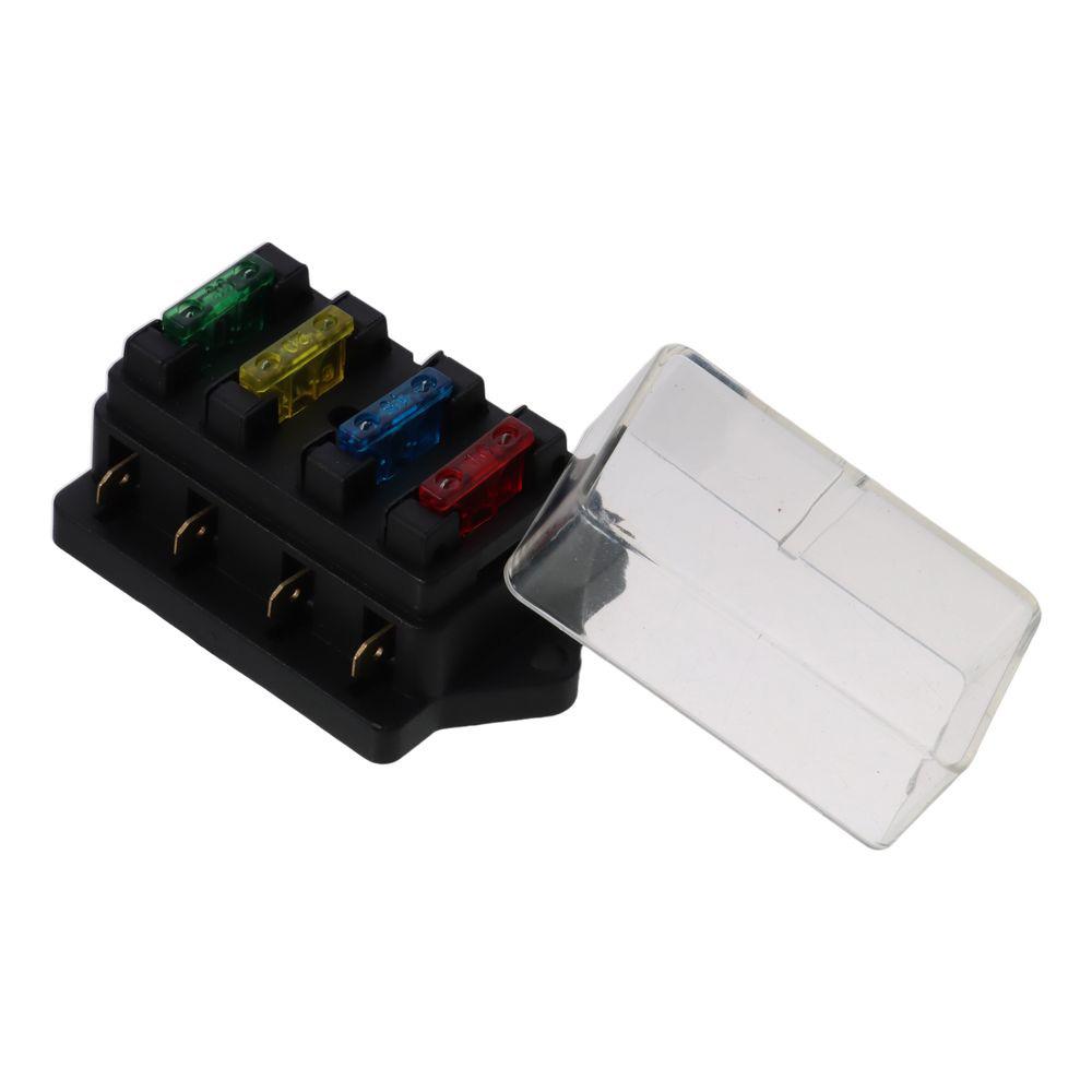 1set Copper Blade Fuse Board Box Black Fuse Block Car Assessories Parts Blade Fuse  For Car