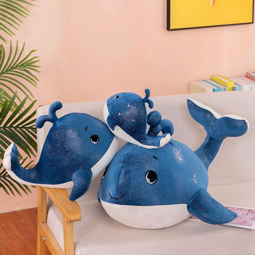 Peluche de Ballena Unicornio de 30 CM Lindo Calmar Animal Marino para Dormir Actividades Recuerdo Muñeca Azul Regalo de Cumpleaños Navidad para Niño