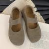 Scarpe Boken con plateau borsa da donna testa di pelle mezze pantofole abbigliamento esterno da donna 2025 nuova primavera Mary Jane a un pedale scarpe singole
