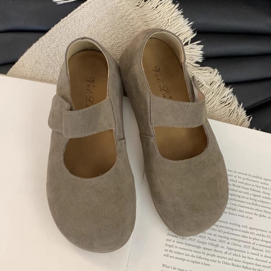 Scarpe Boken con plateau borsa da donna testa di pelle mezze pantofole abbigliamento esterno da donna 2025 nuova primavera Mary Jane a un pedale scarpe singole