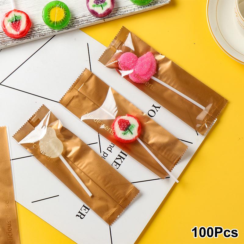 

100 шт. прозрачный длинный мешок для конфет, упаковка для подарков на леденцы, десерт, свадьба, день рождения, декор, принадлежности