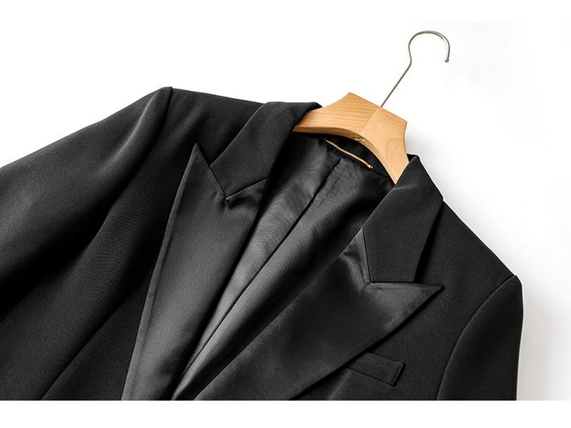 Nanyou Women's High-End Acetate Blazer - Spring/Summer 2025 Loose Fit, Drapey Patchwork Design