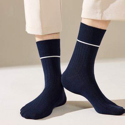 Men Dress Socks Cotton Antibiosis Ribbed Crew Socks Breathable Anti-Odor Casual Socks for Business Sports All Seasons Daily Wear