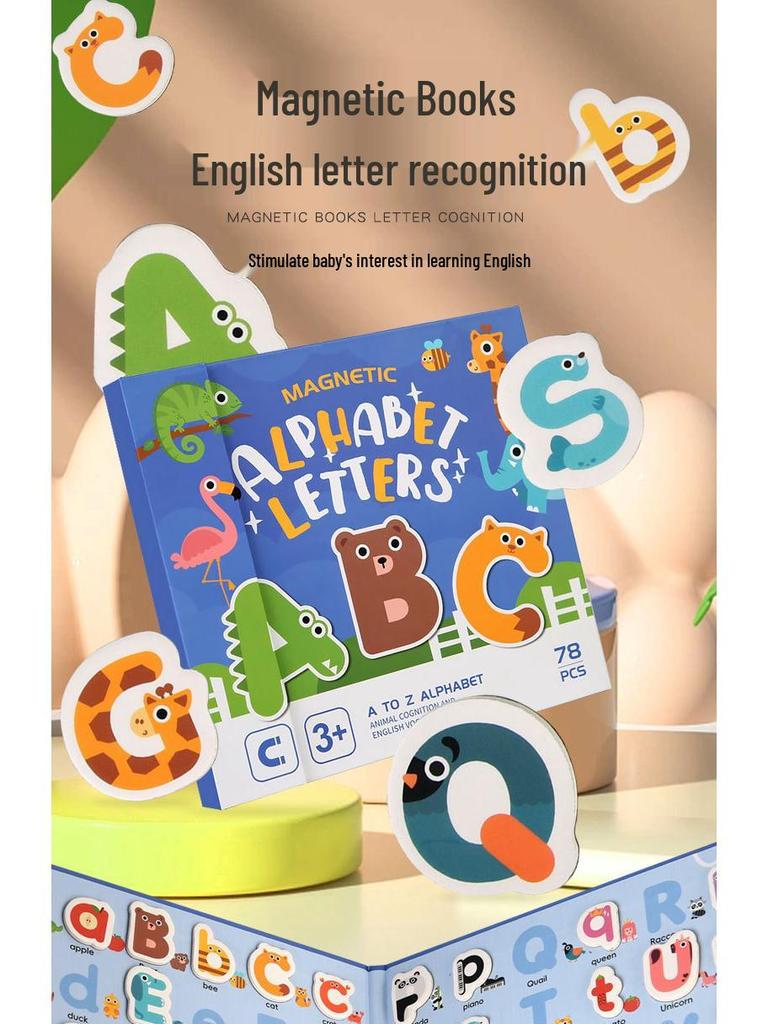 English Alphabet Puzzle Cards: Educational Toy for Kids - Spelling, Magnets & Cognition
