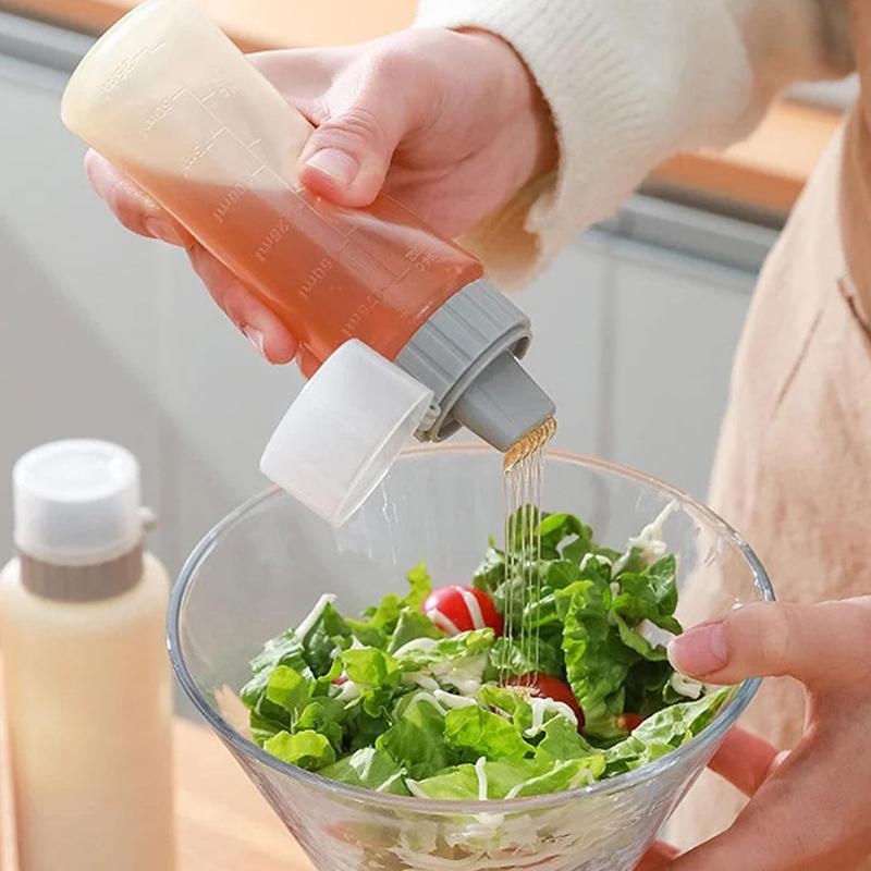 5 Holes Condiment Squeeze Bottle Kitchen Ketchup Mustard Bottle Clear Mayonnaise Honey Dispenser Sauce Storage Container
