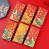 10pcs Festive Decor Cartoon Red Envelopes Blessing Chinese Style Red Pocket Traditional Lucky Money Bag Spring Festival