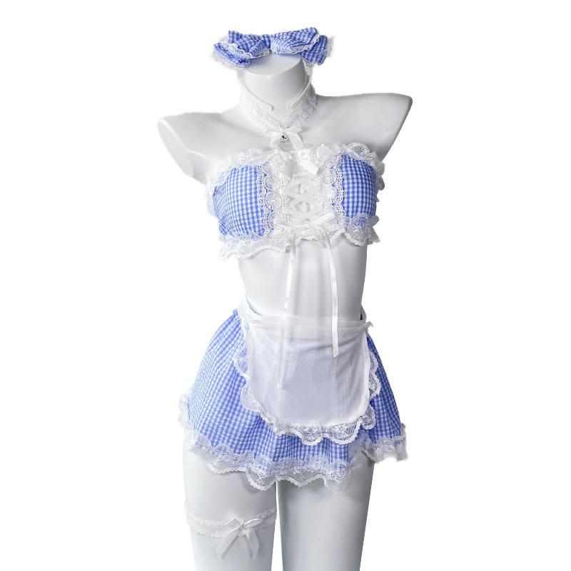 Sexy lingerie uniform seduction lace cosplay soft girl tube top Japanese maid plus size suit