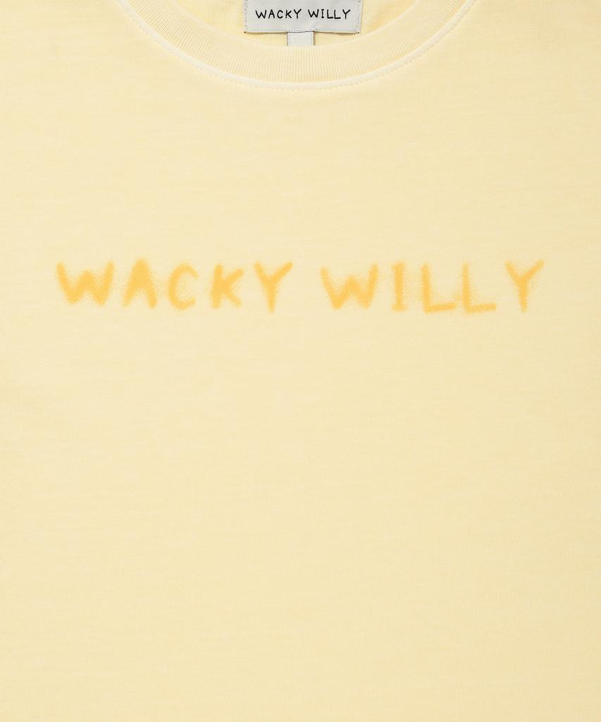 WACKY WILLY Women'S Pigment Semi-Crop Short Sleeve T-Shirt Yellow