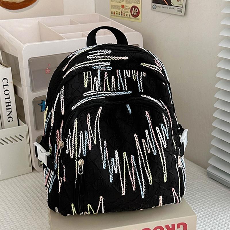 High-looking Small Schoolbag for Girls  College Students  Children Cute Kindergarten Striped Small Backpack