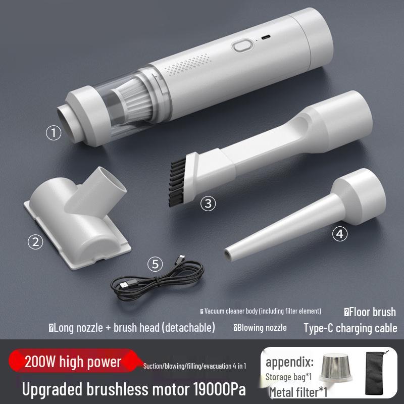 Cordless Car Vacuum Cleaner - Handheld, Dual Suction & Blow, Pet Hair Remover
