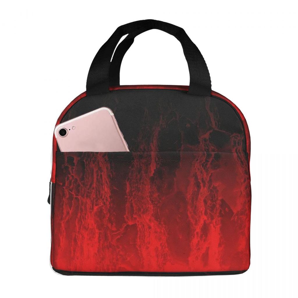 Red Fire Flame Insulated Lunch Bag for Kids School Cooler Thermal Food Box Tote Portable Lunch Boxes Container