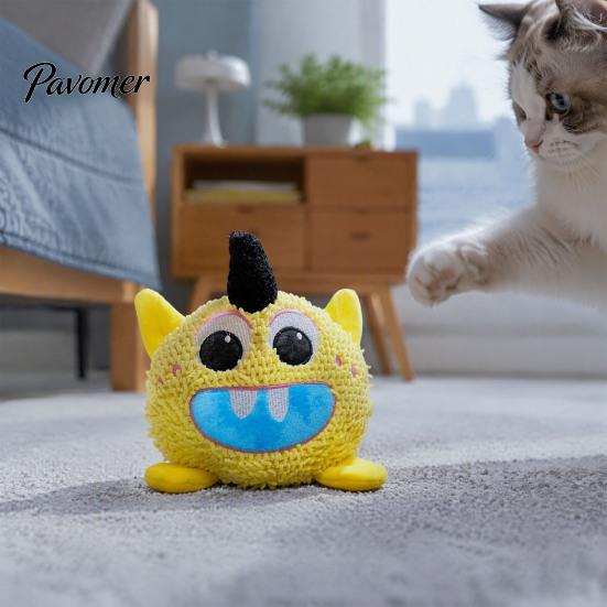 Funny Interactive Pet Gifts Cute Monsters Plush Squeaky Toy, Dog Molar Teeth Cleaning Toys Self Play Anxiety Relief Toy for Dogs Cats Small