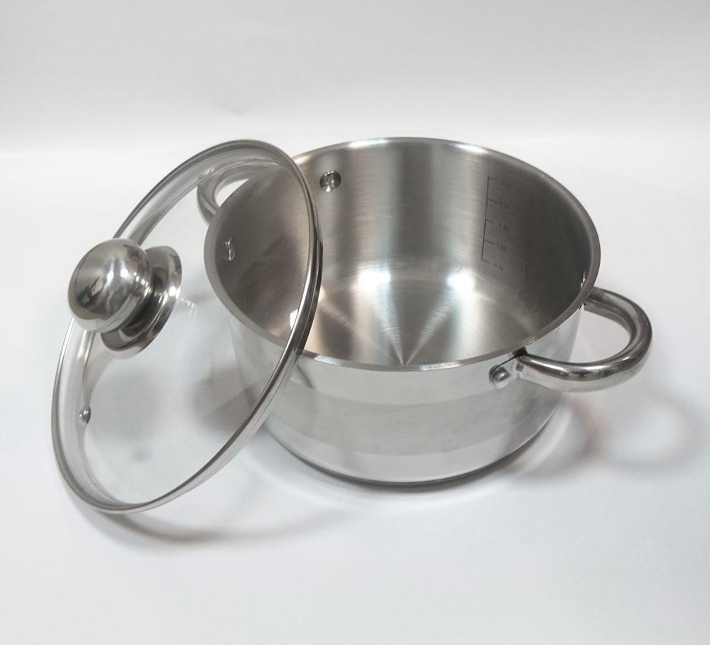 Garnek Z Grubym Dnem 9 Warstw Stal Nierdzewna Indukcja Gaz 4.6L 22Cm Zilner Zl-7306