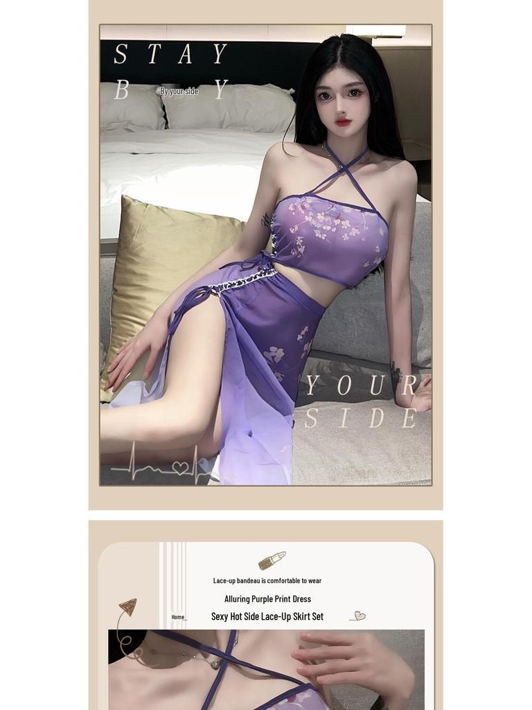 Retro Erotic Hanfu-Style See-Through Lingerie Dress