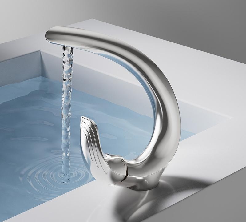 

New White Basin Faucet Bathroom Hot and Cold Chrome Brass Decked Single Lever Sink Mixer