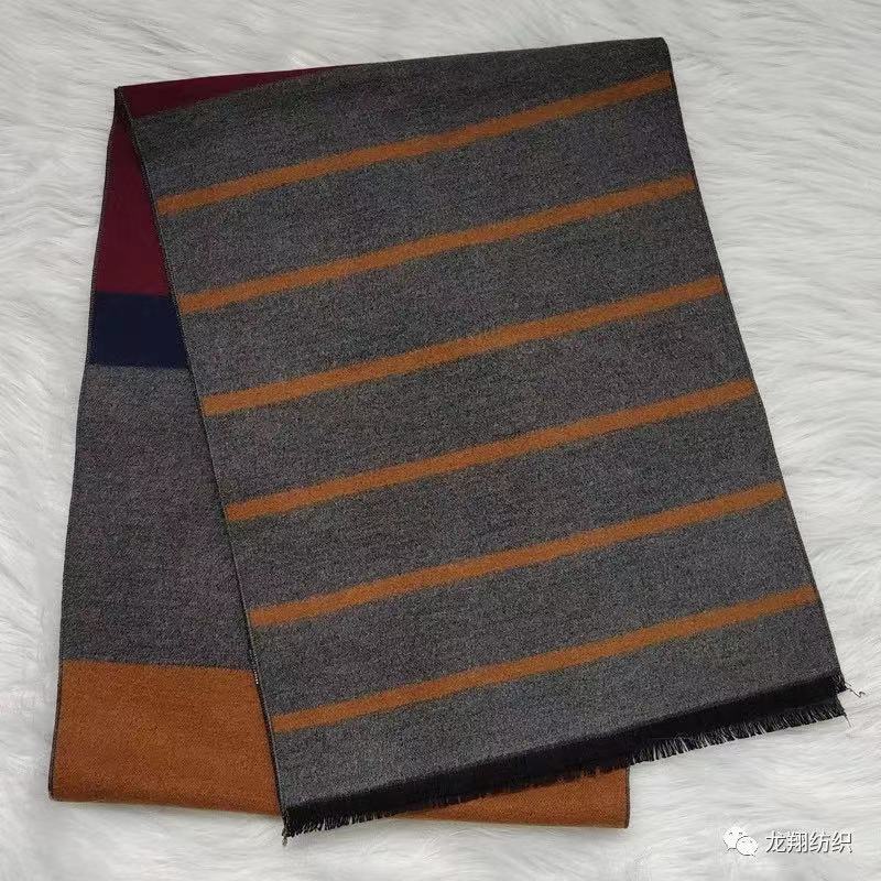 Business Men's Silk Brushed Scarf Fashionjacquardplaid Mulberry Silk Scarf