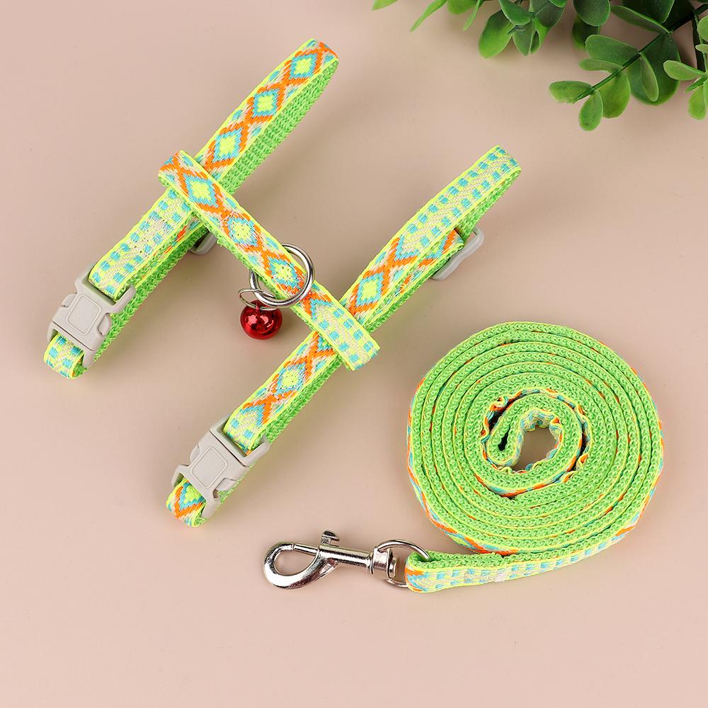 Adjustable Nylon Cat Harness Leash Set Soft Small Dog Cats Harness Vest With Bell Puppy Kitten Pet Walking Lead for Chihuahua