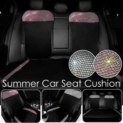 Frühling Sommer Autositzbezug Universal Atmungsaktiv Kühles Eis Seide Polyester Kissen Rücksitz Lange Pad Strass