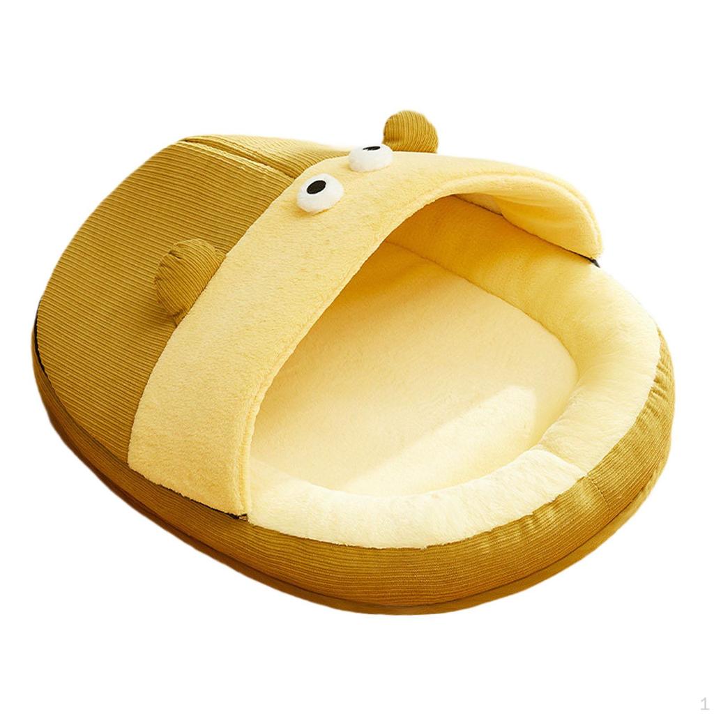 Katzenbett Höhle Pantoffelform Haustierbedarf Weich Warm Zelt Halbgeschlossenes Nest für Katzen