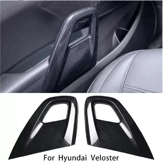 Car Door Armrest Panel Trim Cover Inside Door Grip Handle Compatible for Hyundai Veloster 2011-2016 Carbon Fiber Inside Door Grip Handle