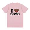 Ich liebe Domo Kun Spaß T-Shirt Damen lässiges T-Shirt Retro kurzärmeliges übergroßes T-Shirt Streetwear