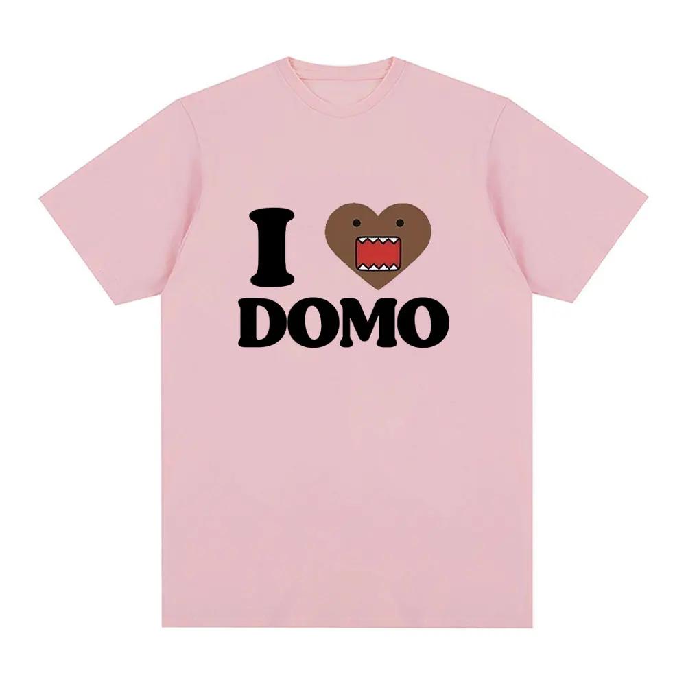 Ich liebe Domo Kun Spaß T-Shirt Damen lässiges T-Shirt Retro kurzärmeliges übergroßes T-Shirt Streetwear