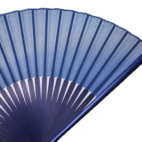 Kimonó Alumínium Összecsukható Metál 21 cm 30 Bordás x [Stílusos Iroha] legyező, Kivitel, (7 hüvelyk), (Blue Navy)