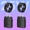 2pcs USB C Fast Charger 25W Super Fast Charger Type C Charger Block With Type C Fast Charging Cable For Samsung