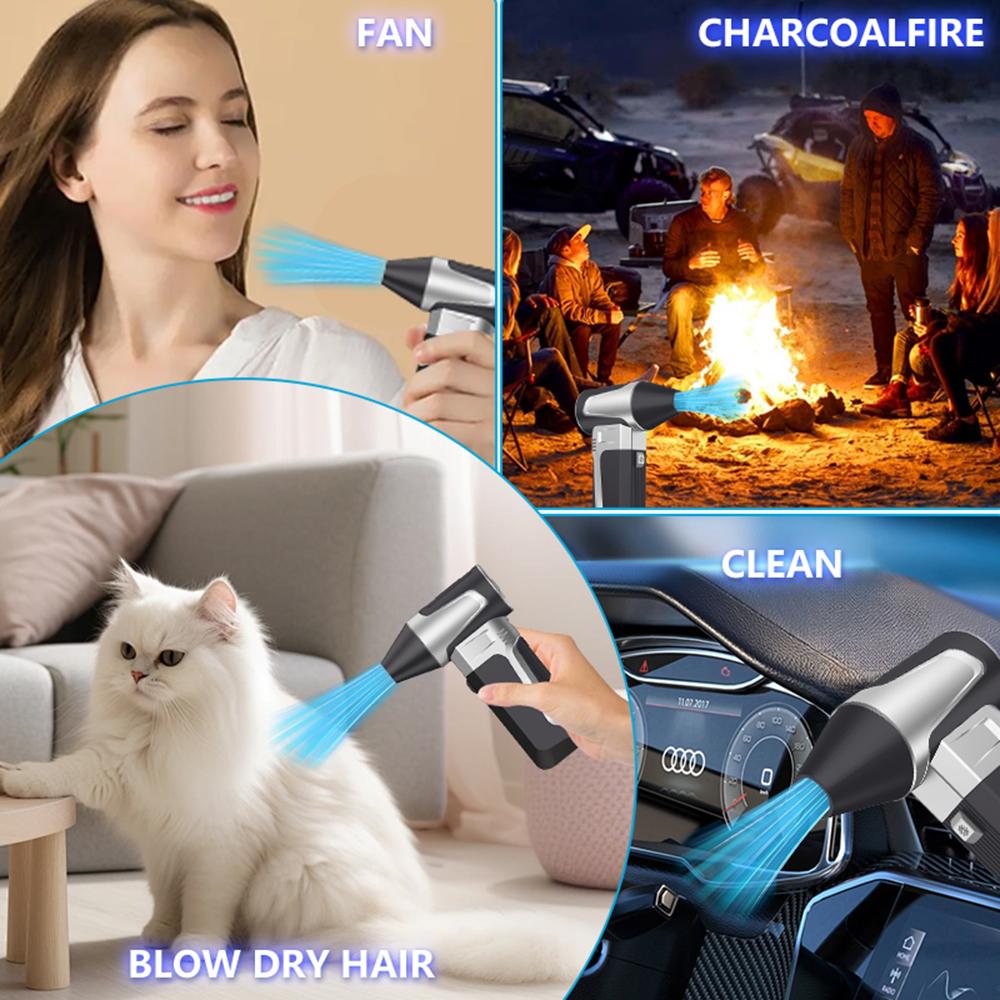 Electric Air Duster 3 Gear Adjustable Blowing Snow Cleaning Blower Tool 130000RPM Car Fan Portable Type-C Charging Turbo Jet Fan