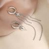 Punk Peach Heart Pendant Earrings for Women Silver Color Simple Fashion Geometric Circular Ear Buckle New Trendy Jewelry Gift