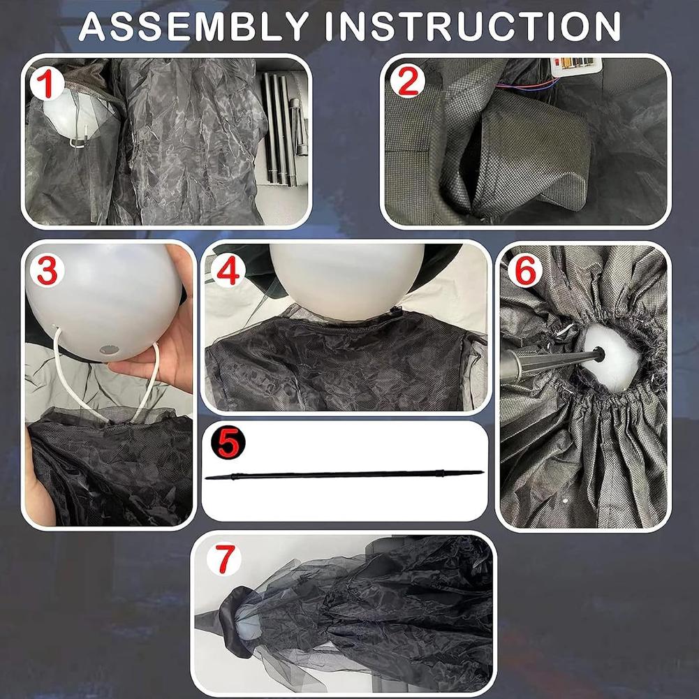 Halloween LED Scream Witch Decor with Voice Control Light Up Screaming Witch Decor Scary Witch Stake Decor for Garden Party