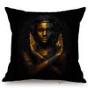 Fashion African Black Woman Girl Luxury Elegant Home Decorative Sofa Pillow Case Beauty Salon Decoration African Cushion Cover
